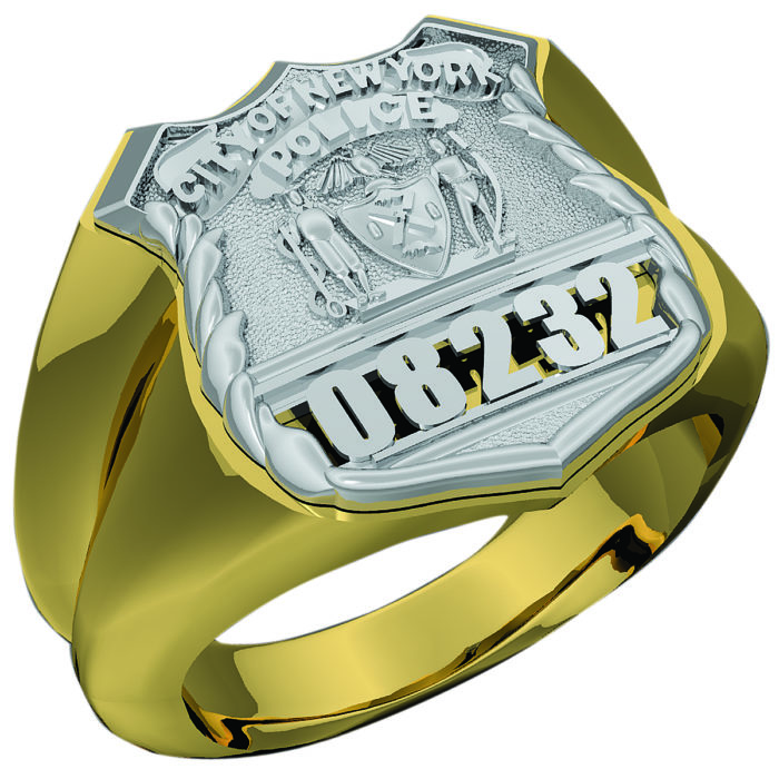 Mens NYPD PO Shape of the Shield Ring 1