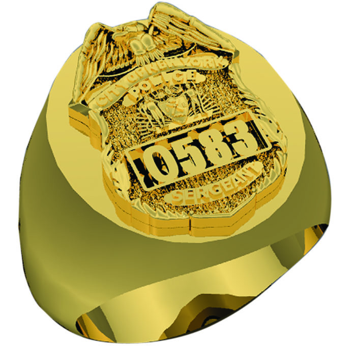 Mens NYPD Sergeant Shield Ring 1