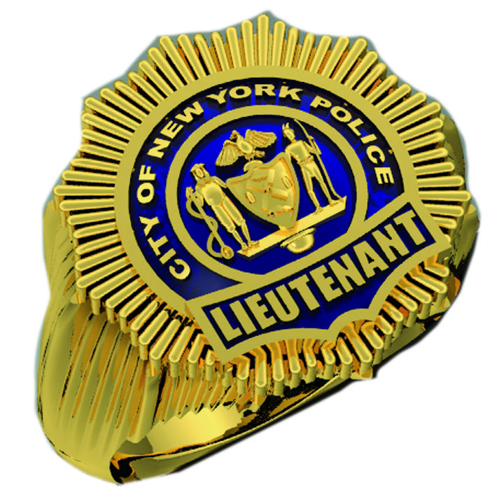 Mens NYPD Lieutenant Shield Ring 1
