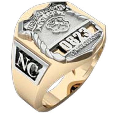 Mens Nassau County PD PO Deep Carved Ring Accented Sides 2