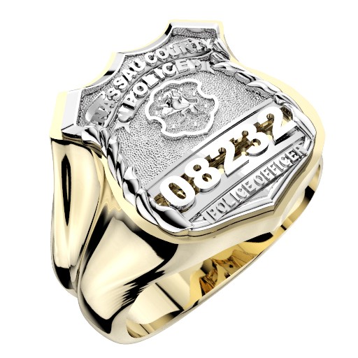 Mens Nassau County PD PO Shape of the Shield Ring 1