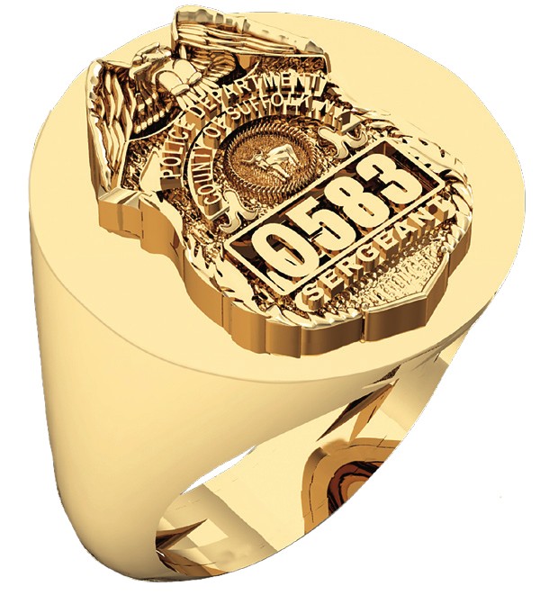 Mens Suffolk County PD Sergeant Shield Ring 1