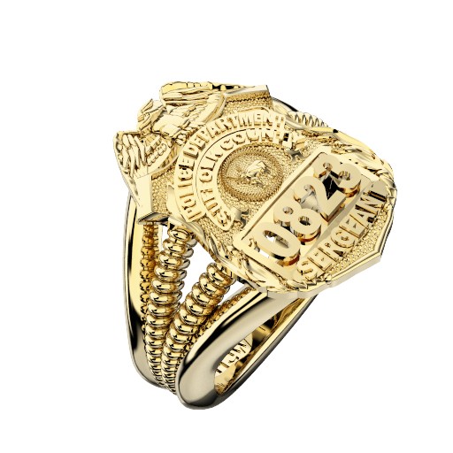 Womens Suffolk County PD Sergeant Shield Ring Ribbed Delicate Side Design 1