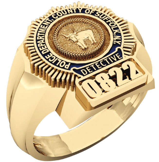 Mens Suffolk County PD Detective Shield Ring 1