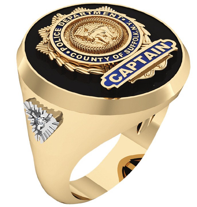 Mens SCPD Captain Ring with Diamond Accent 1