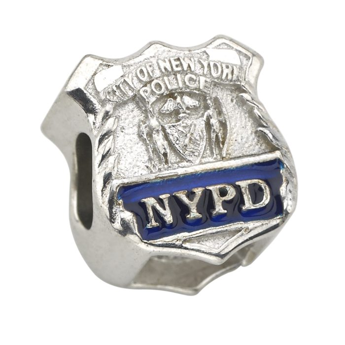 NYPD Shield Charm - Fits Pandora Bracelet - Sterling Silver 1