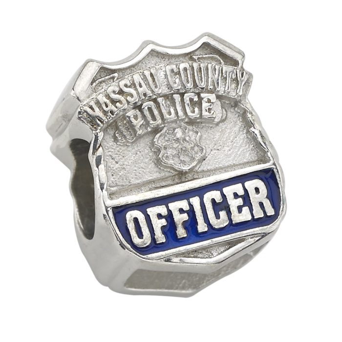 Nassau County Police Charm - Fits Pandora Bracelet - Sterling Silver 1