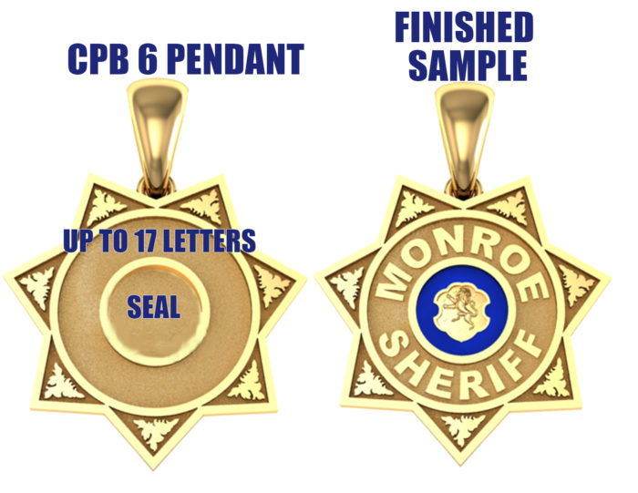 Custom 7 Point Sheriff's Style Shield - Penny Size Pendant 3
