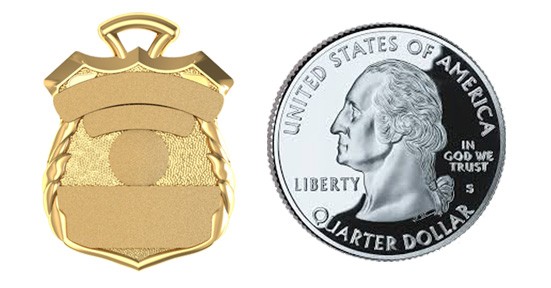 Custom Shield with Top Eagle - Quarter Size Pendant 4