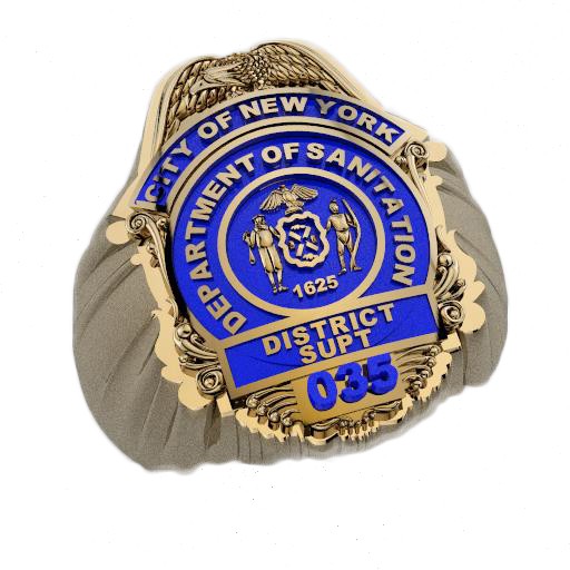 DSNY District Superintendent Shape of the Shield Ring 1