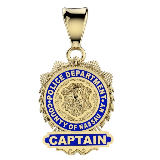Nassau County PD Captain Pendant - Nickel Size Pendant 1