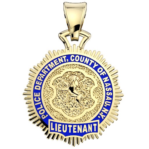 Nassau County PD Lieutenant Pendant - Nickel Size Pendant 1