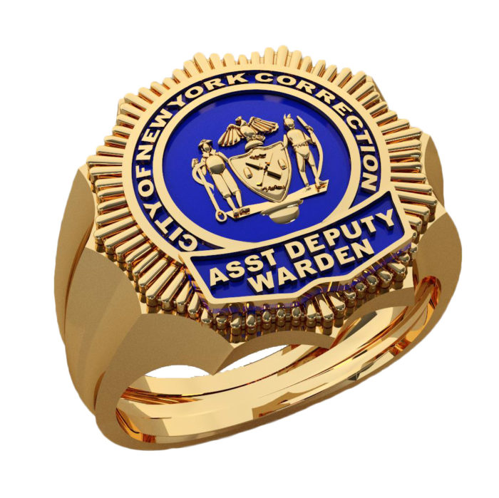 NYC Dept. of Corrections Assistant Warden Shape of the Shield Ring 1