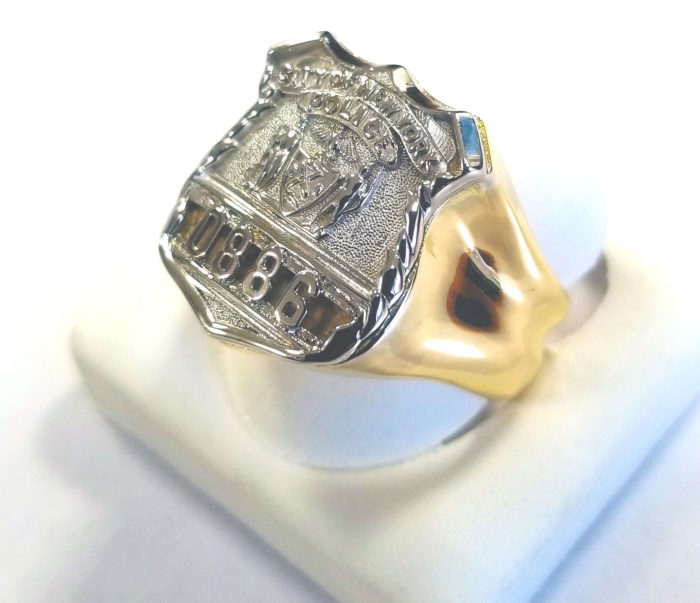 Mens NYPD PO Shape of the Shield Ring 4
