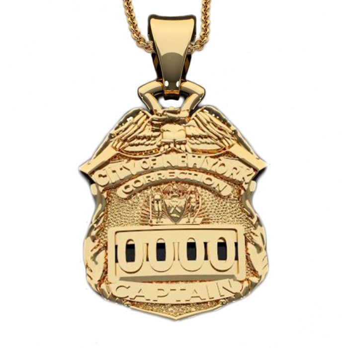 NYC Dept. of Corrections Captain - Nickel Size Pendant 1