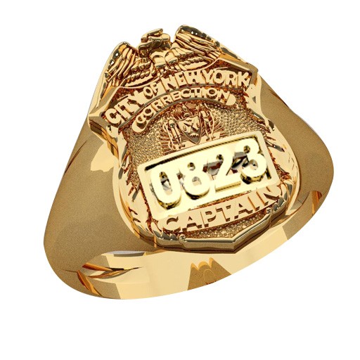 NYC Dept. of Corrections Captain Shape of the Shield Ring 1