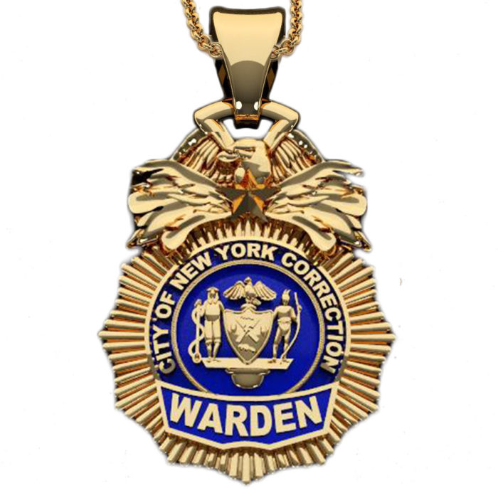 NYC Dept. of Corrections Warden - Nickel Size Pendant 1