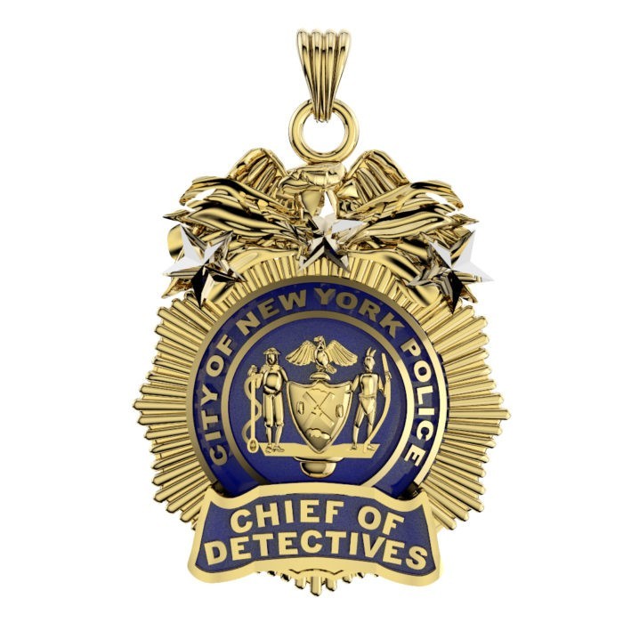 NYPD Chief of Detectives Pendant  - Nickel Size 1