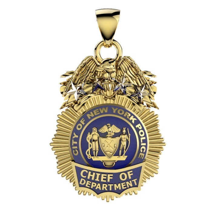 NYPD Chief of Department Pendant - Quarter Size 1