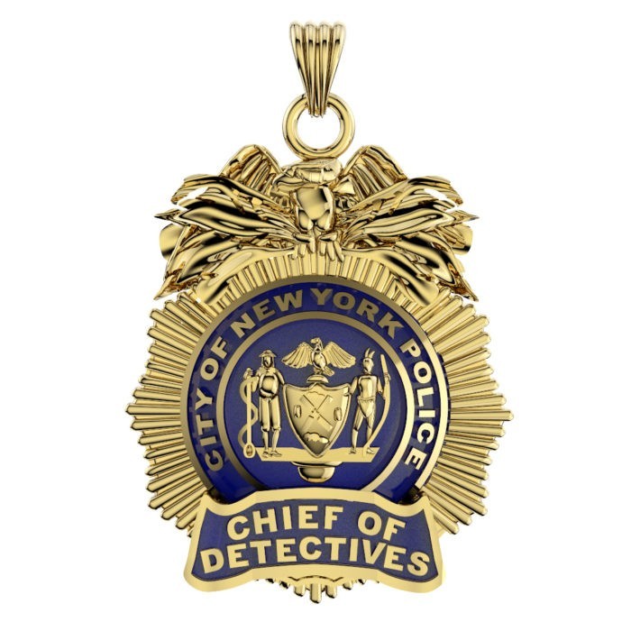 NYPD Chief of Detectives Pendant - Quarter Size 1
