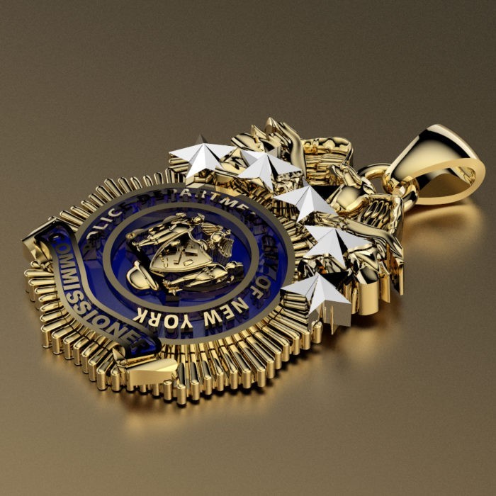 NYPD Commissioner Pendant  - Nickel Size 3