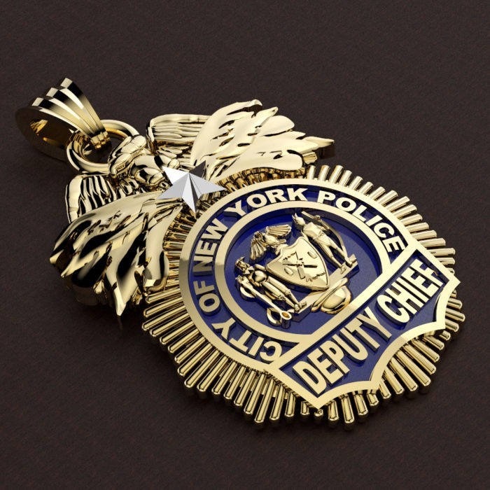 NYPD Deputy Chief Pendant - Quarter Size 2