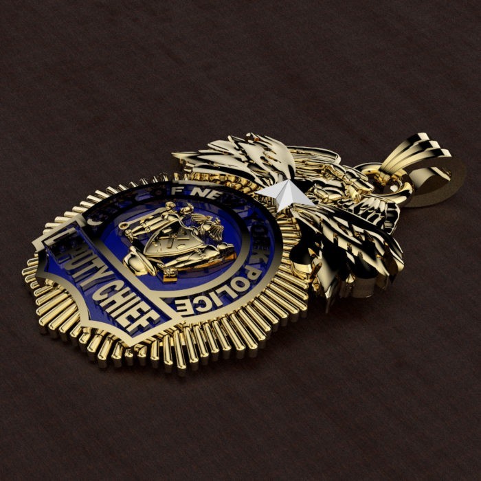 NYPD Deputy Chief Pendant - Quarter Size 3