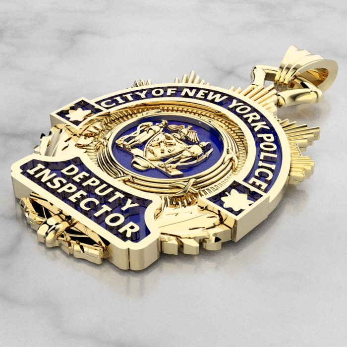 NYPD Deputy Inspector Pendant  - Nickel Size 3