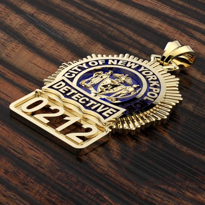 NYPD Detective Pendant  - Nickel Size 3