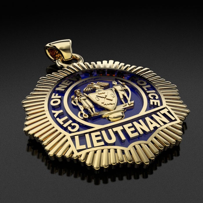 NYPD Lieutenant Pendant  - Nickel Size 2