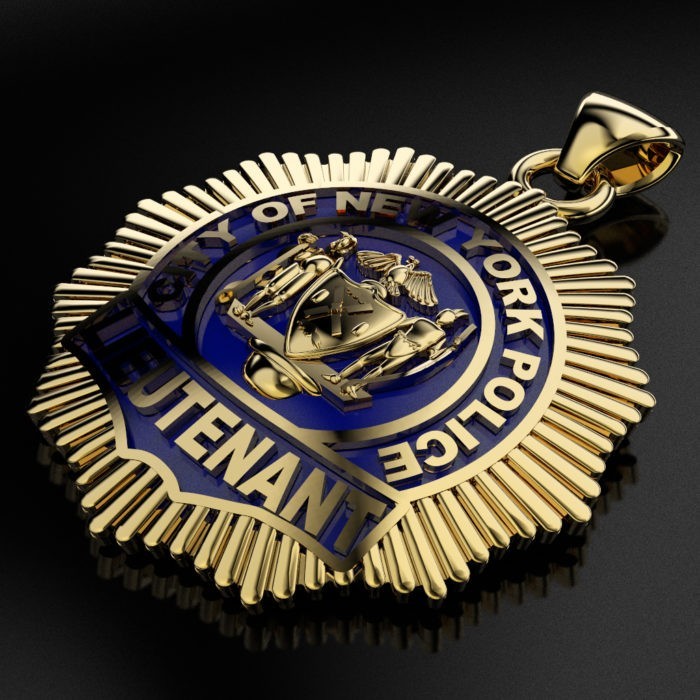 NYPD Lieutenant Pendant  - Nickel Size 3