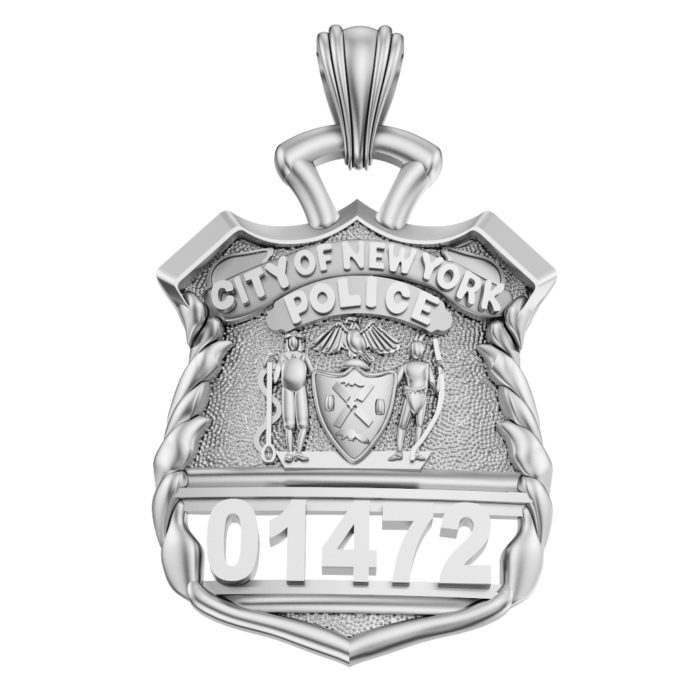 NYPD Police Officer Pendant  - Nickel Size 1