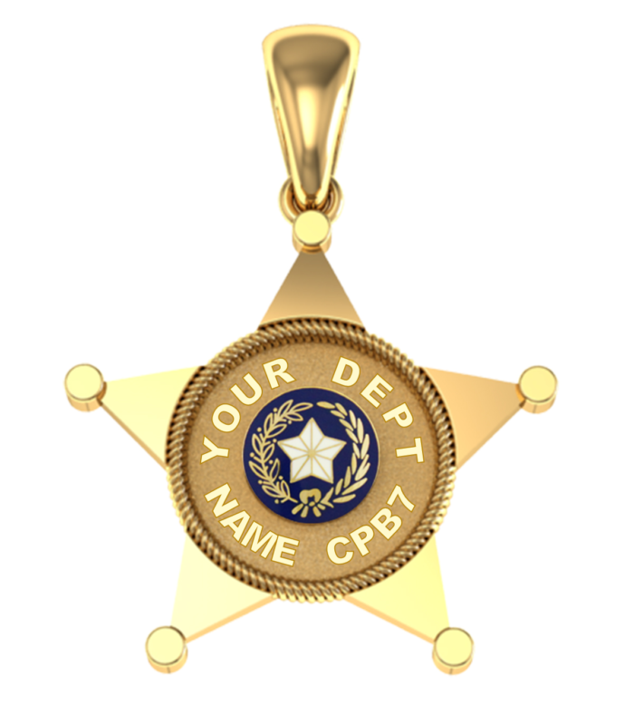 Custom 5 Point Sheriff's Style Shield - Quarter Size Pendant 2